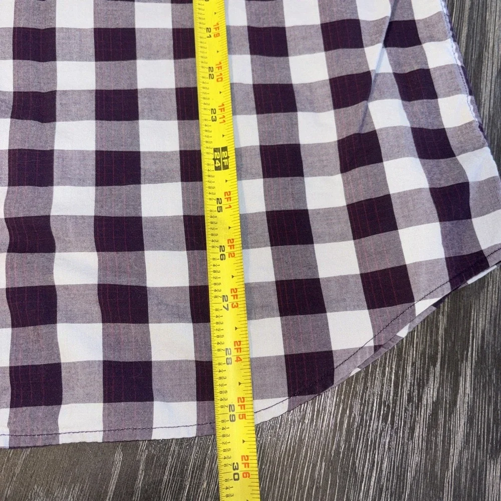 BANANA REPUBLIC MENS BUTTON UP SOFT WASH TAILORED SLIM FIT‎ SHIRT L PURPLE PLAID